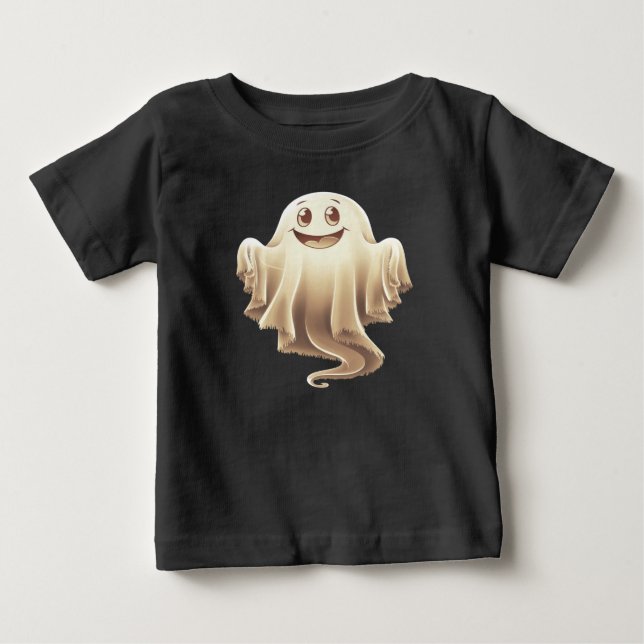 T-shirt Pour Bébé Fantôme d'Halloween souriant (Devant)