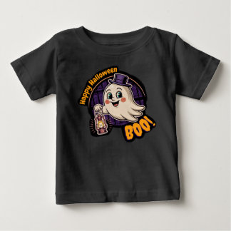 T-shirt Pour Bébé Fantôme joyeux Halloween – Esprit lanterne mignon