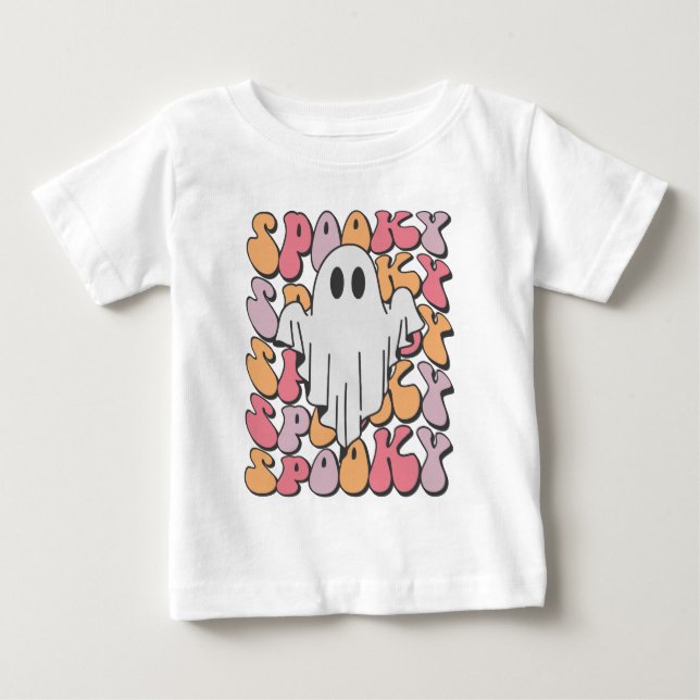 T-shirt Pour Bébé Fantôme rétro éffrayant (Devant)