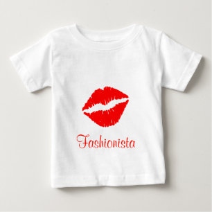 T-shirt Pour Bébé Fashionista à l'encre rouge
