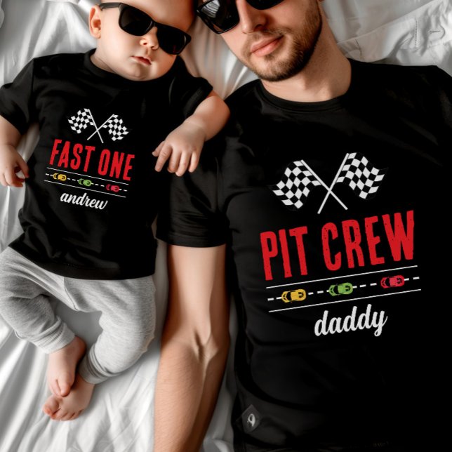 T-shirt Pour Bébé Fast One Black Race Car Baby (Créateur téléchargé)