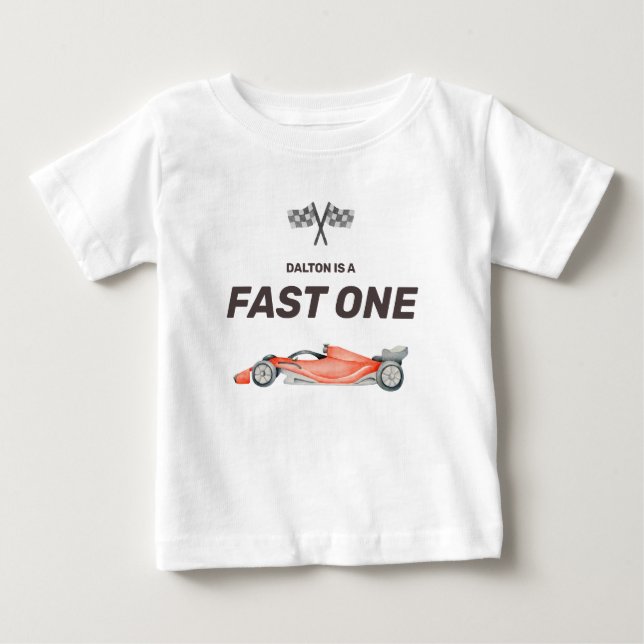 T-shirt Pour Bébé Fast One Race Voiture Premier Anniversaire Toddler (Devant)
