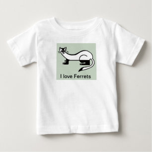 T-shirt Pour Bébé Faune - J'aime FERRETS - Animaux en voie de dispar