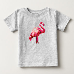 T-shirt Pour Bébé Faux Flaming Tropical Imprimé Oiseau