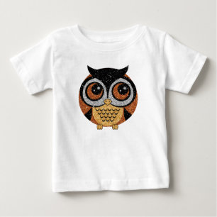 T-shirt Pour Bébé Faux Parties scintillant Owl