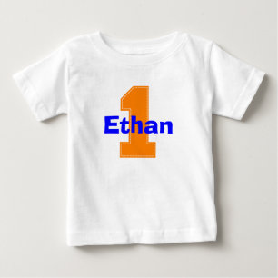 T-shirt Pour Bébé Faux Stitch Orange Première chemise d'anniversaire