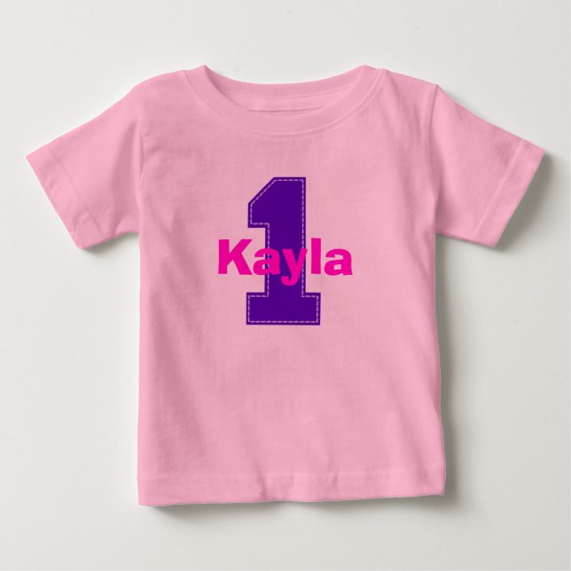 T-shirt Pour Bébé Faux Stitch Premier maillot d'anniversaire en viol (Devant)