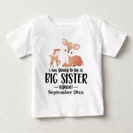 T-shirt Pour Bébé Fawn Je vais être une grande soeur encore!