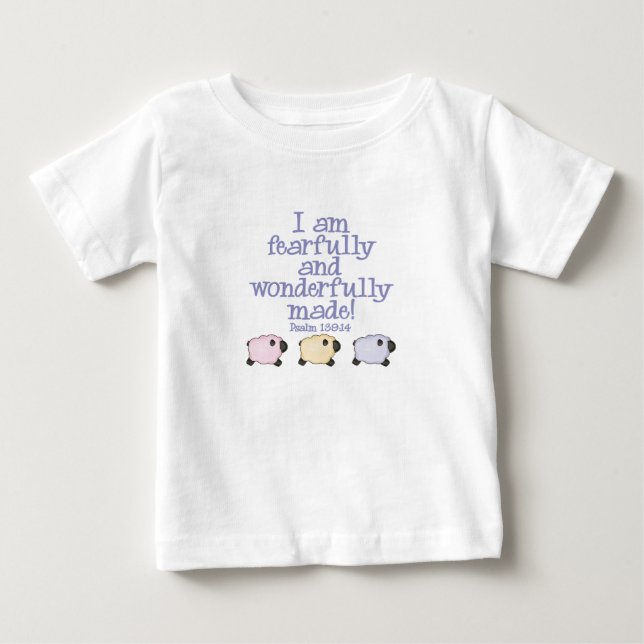 T-shirt Pour Bébé Fearful and Wonderful Fade - Bleu (Devant)