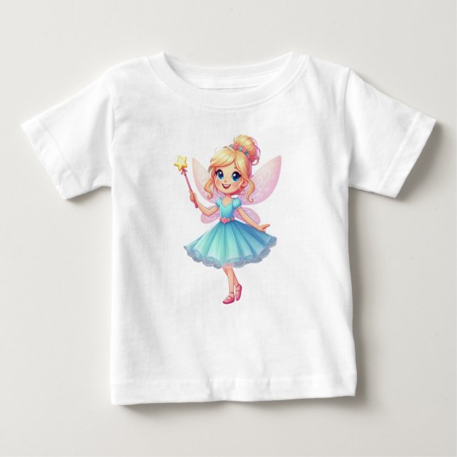 T-shirt Pour Bébé Fée bleue Whimsical (Devant)