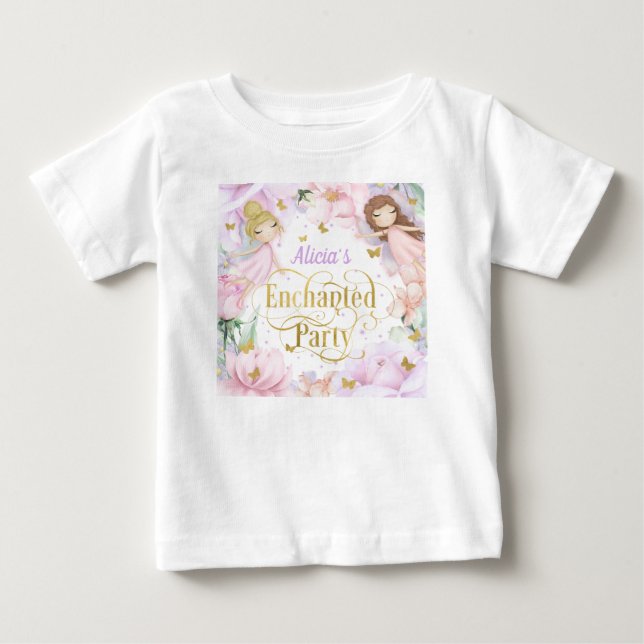T-shirt Pour Bébé Fée de jardin enchantée 1er anniversaire (Devant)