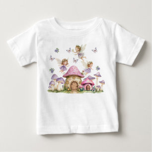 T-shirt Pour Bébé Fées Magiques Champignons Roses