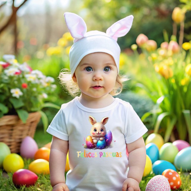 T-shirt Pour Bébé Felices Pascuas te desea la bebe (Créateur téléchargé)
