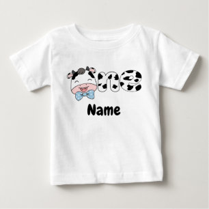 T-shirt Pour Bébé Ferme 1er Anniversaire, Custom Baby Cow Un Anniver