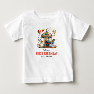 T-shirt Pour Bébé Festival du Carnaval de Cute Circus 1er anniversai