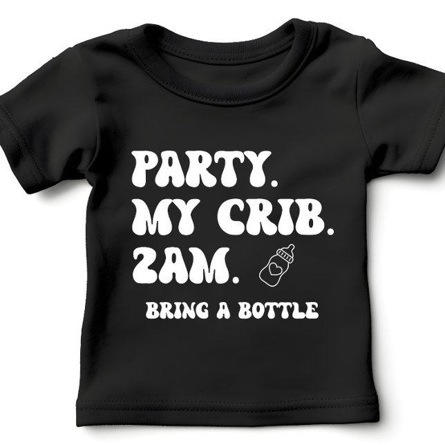 T-shirt Pour Bébé Fête À Mon Lit 2H00 | Cute Funny (Créateur téléchargé)