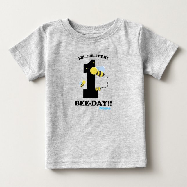 T-shirt Pour Bébé fête d'abeilles du premier anniversaire (Devant)
