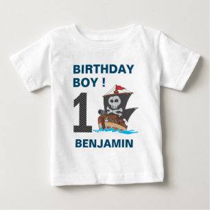 T-shirt Pour Bébé Fête d'anniversaire 1 an Pirate Mignon