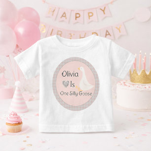 T-shirt Pour Bébé Fête d'anniversaire de fille au gingembre rose Une