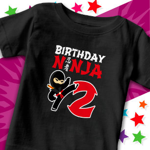 T-shirt Pour Bébé Fête d'anniversaire de ninja de karaté de 2 ans po