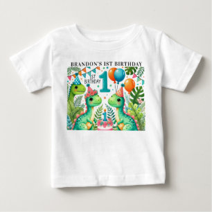 T-shirt Pour Bébé Fête d'anniversaire des 1 an de Dinosaur Dino