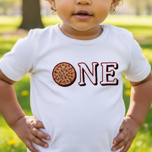 T-shirt Pour Bébé Fête d'anniversaire des enfants Pizza 1ère année