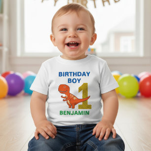 T-shirt Pour Bébé Fête d'anniversaire d'un joli dinosaure 1 an