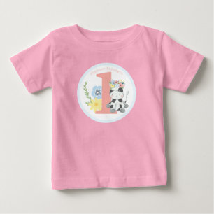 T-shirt Pour Bébé Fête d'anniversaire numéro un 1ère année de la vac