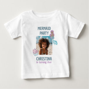 T-shirt Pour Bébé Fête d'anniversaire personnalisée avec photo de fi
