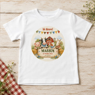 T-shirt Pour Bébé Fête d'anniversaire rustique de la ferme pour les