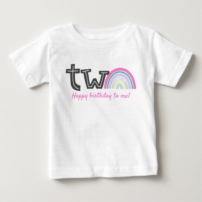 T-shirt Pour Bébé Fête d'anniversaire super mignonne de Rad Rainbow  (Devant)