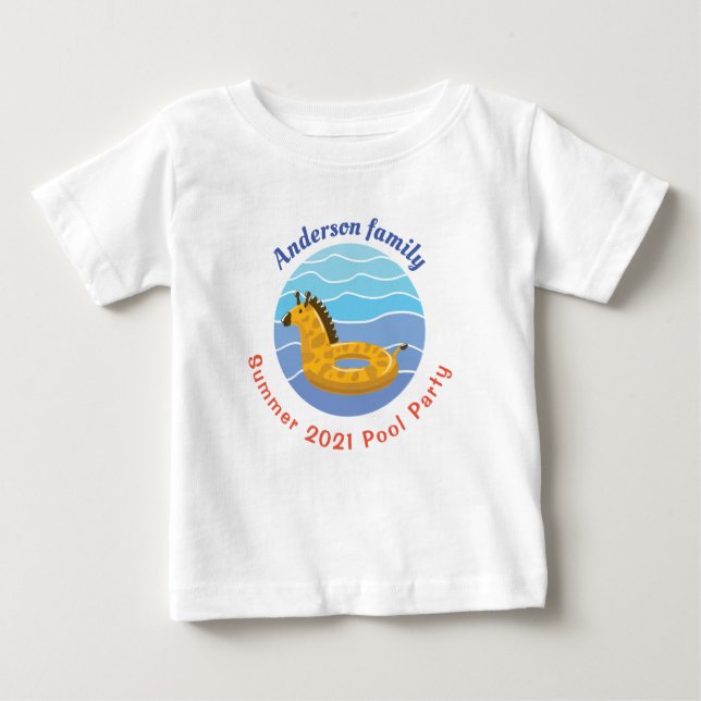 T-shirt Pour Bébé Fête de la piscine personnalisée (Devant)