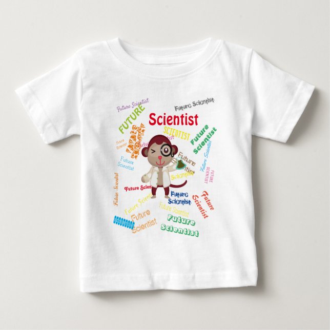 T-shirt Pour Bébé Fête de l'anniversaire du singe scientifique de de (Devant)