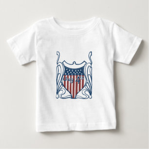 T-shirt Pour Bébé Fête de l'Indépendance 4 juillet Bouclier Vintage 