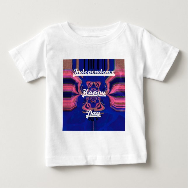 T-shirt Pour Bébé Fête de l'Indépendance Abstraite Art (Devant)