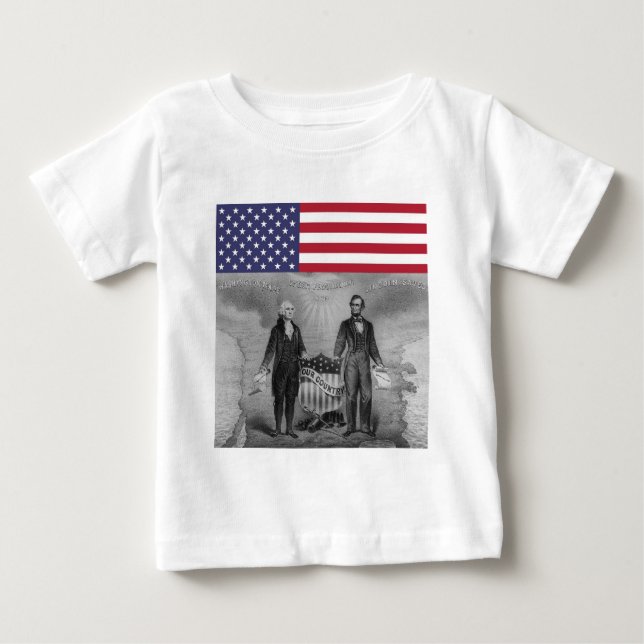 T-shirt Pour Bébé Fête de l'Indépendance George Washington Abraham L (Devant)