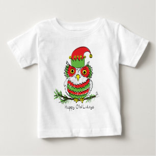 T-shirt Pour Bébé Fête de Noël de Chouette