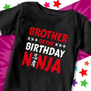 T-shirt Pour Bébé Fête d'enfants Ninja Karaté Frère du Ninja d'anniv