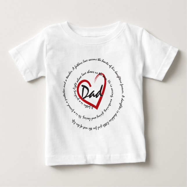T-shirt Pour Bébé Fête des pères Papa Heart (Devant)