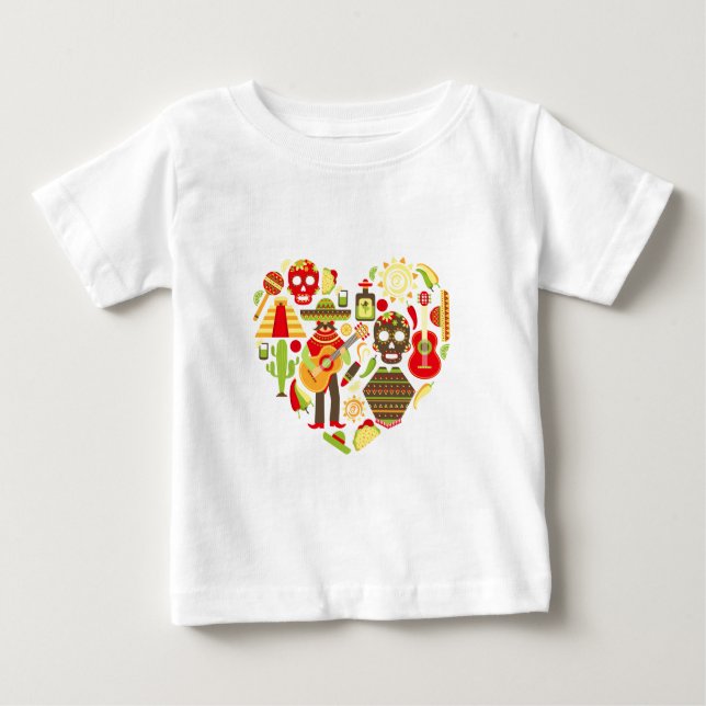 T-shirt Pour Bébé Fête mexicaine des morts Mexique (Devant)