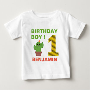 T-shirt Pour Bébé Fête Mexicaine Kawaii Cactus 1er Anniversaire