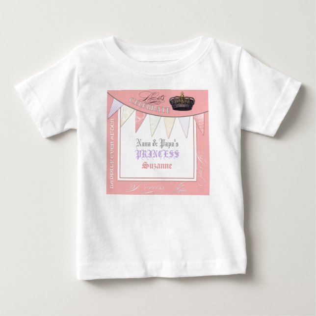 T-shirt Pour Bébé Fêter Royally Nana n Papa Princess Anniversaire (Devant)