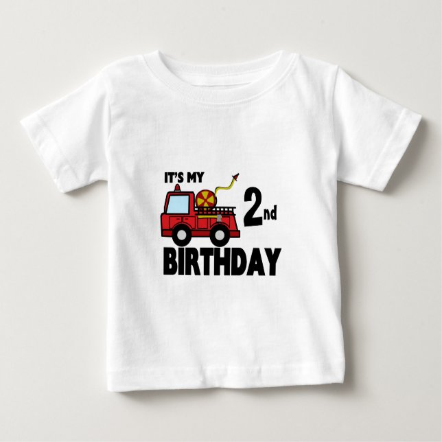 T-shirt Pour Bébé FeuCamion Anniversaire (Devant)