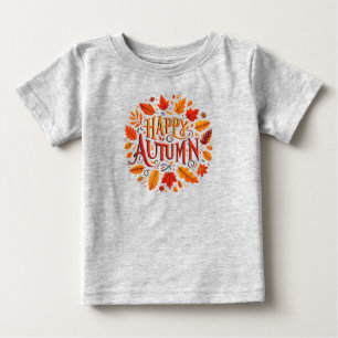 T-shirt Pour Bébé feuille classique et automne heureux