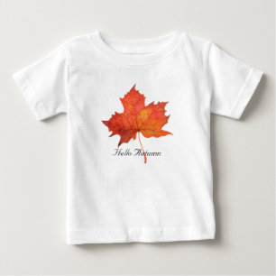 T-shirt Pour Bébé Feuille d'érable d'aquarelle