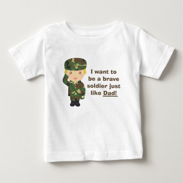 T-shirt Pour Bébé Fier fils d'un père militaire ou militaire (Devant)