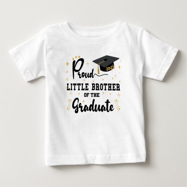 T-shirt Pour Bébé Fier Petit Frère De Diplômé Blanc (Devant)