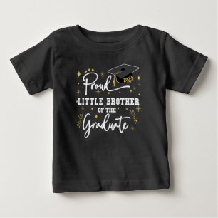 T-shirt Pour Bébé Fier Petit Frère Du Diplômé Noir