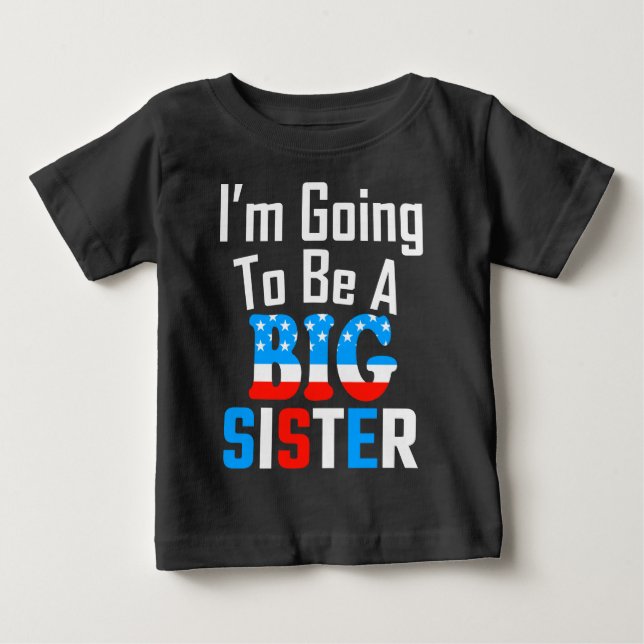 T-shirt Pour Bébé Fière Je vais être une grande sœur (Devant)