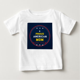 T-shirt Pour Bébé Fière maman américaine 4 juillet
